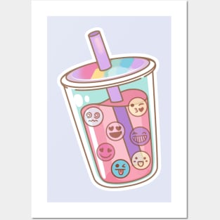 Emoji Drink. Tea Bubbles Posters and Art